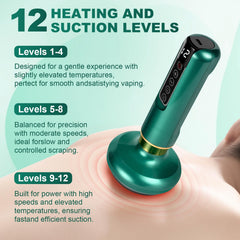 LOTPICK cupping head with natural bian stones and warmth for comfort.