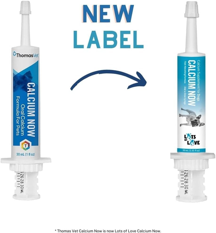 Lots of Love Calcium Now two calcium sources improve bioavailability for nursing dogs.