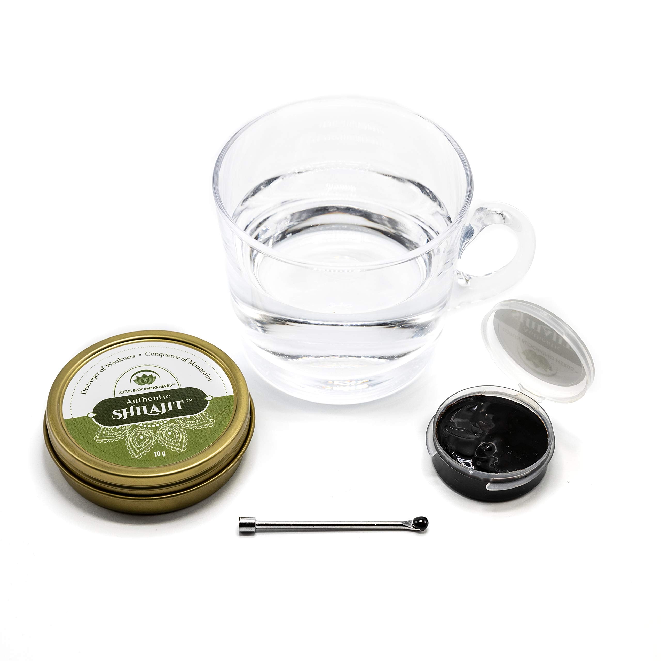 Lotus Blooming Herbs resin serving with dropper for precise dosing.