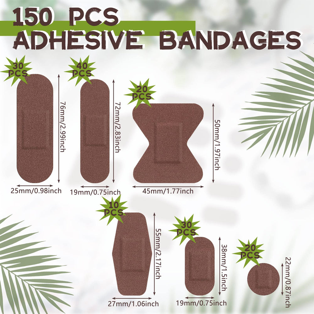 Lounsweer dark brown adhesive bandages in a variety pack for cuts and scrapes.