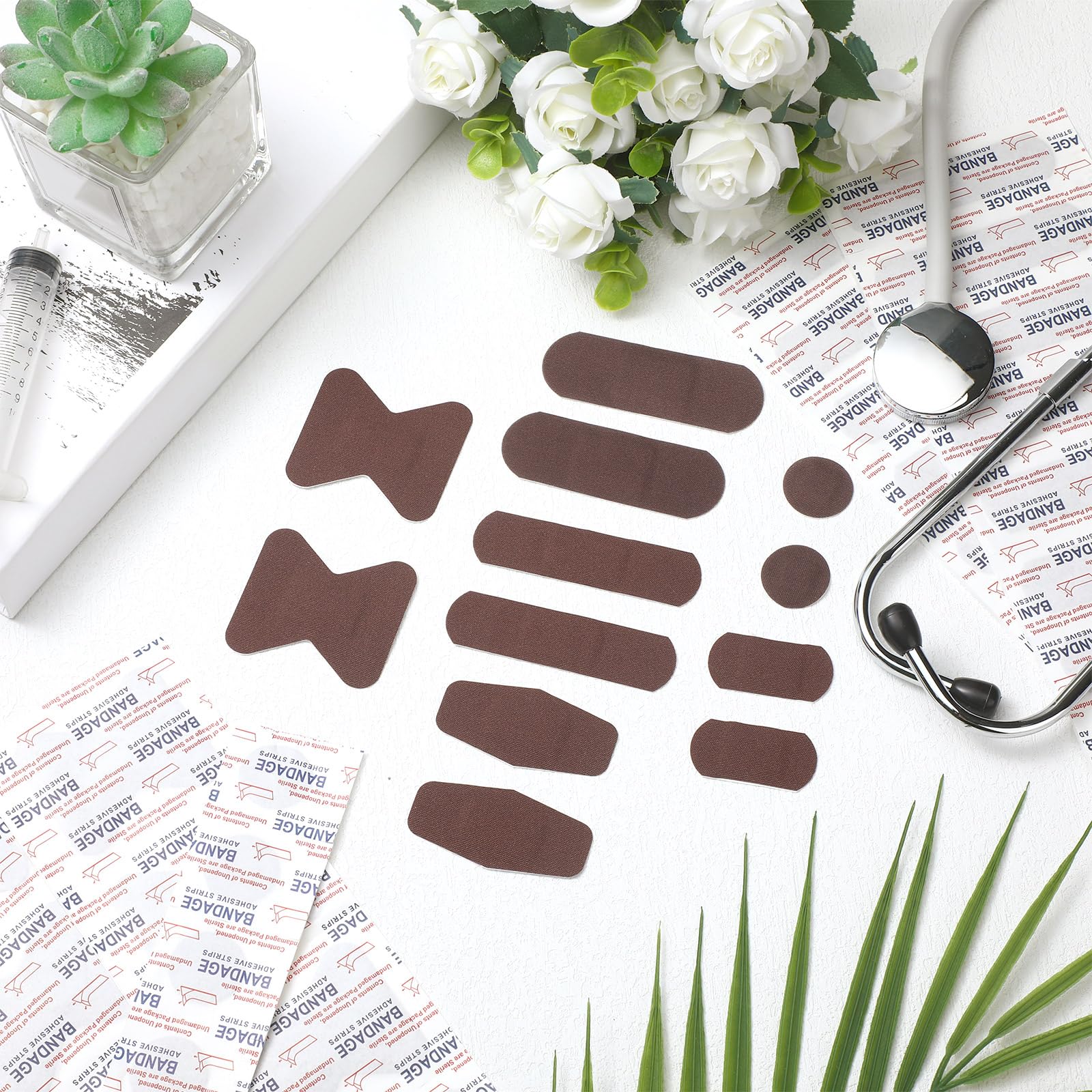 Lounsweer skin-tone bandages blend with skin for discreet protection.