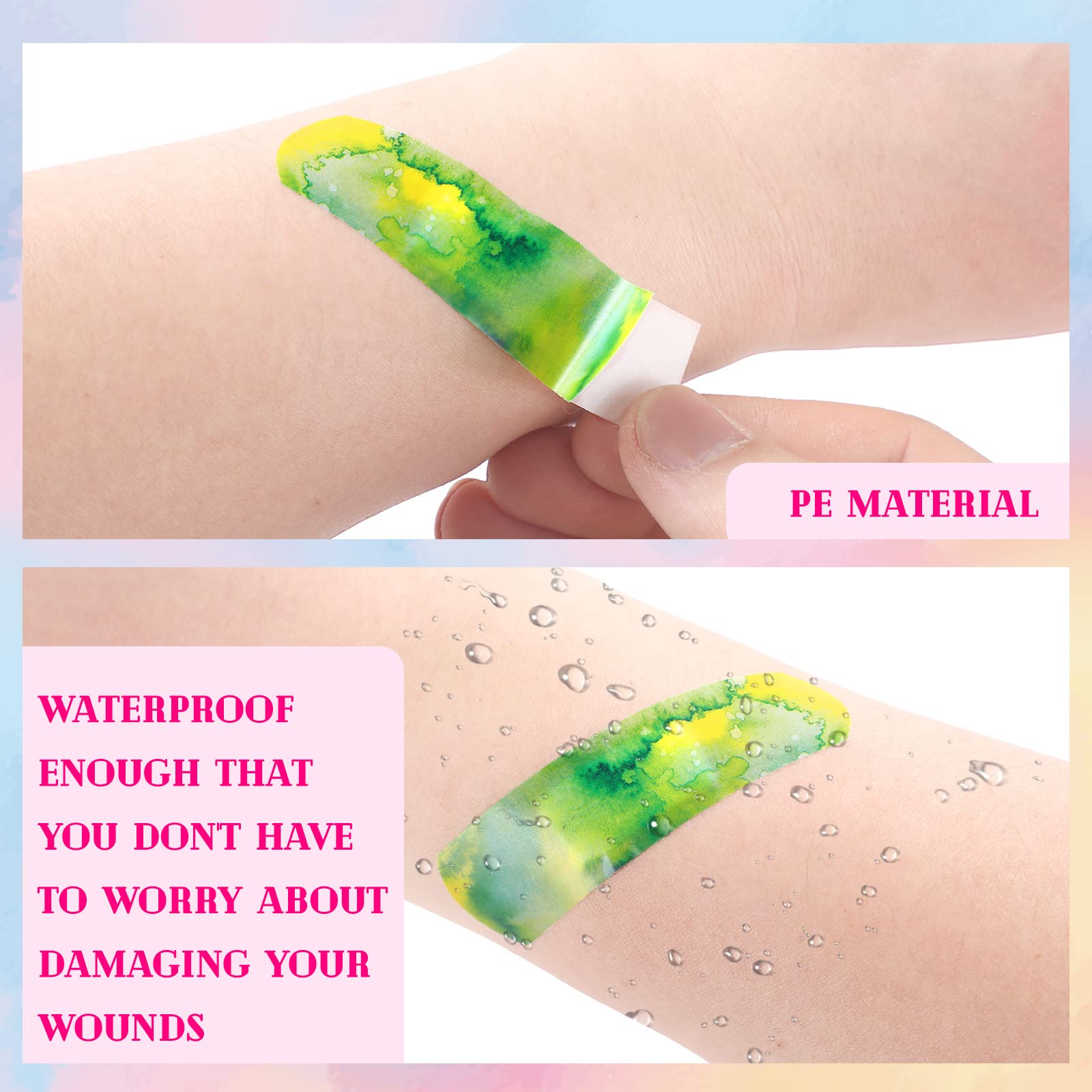 Lounsweer tie-dye bandages are waterproof and breathable for active kids.