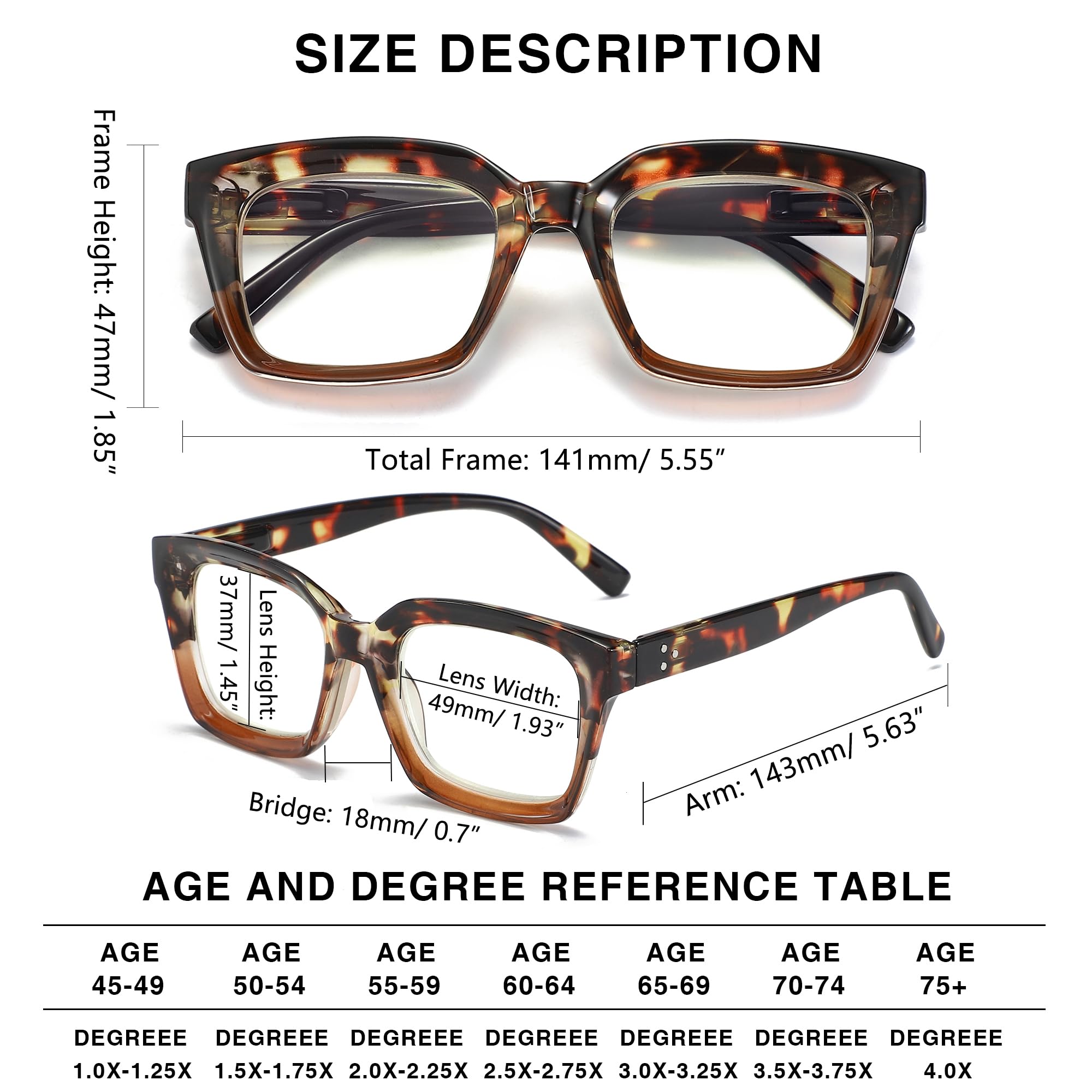 LOUOL READERS square-frame Oprah-style design adds stylish confidence.