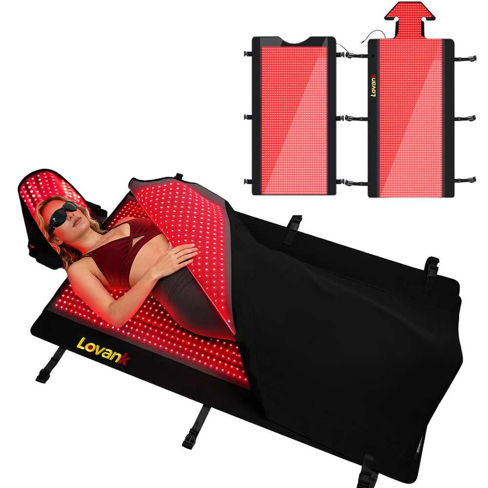 Lovank red light therapy mat full-body coverage for soothing relaxation.