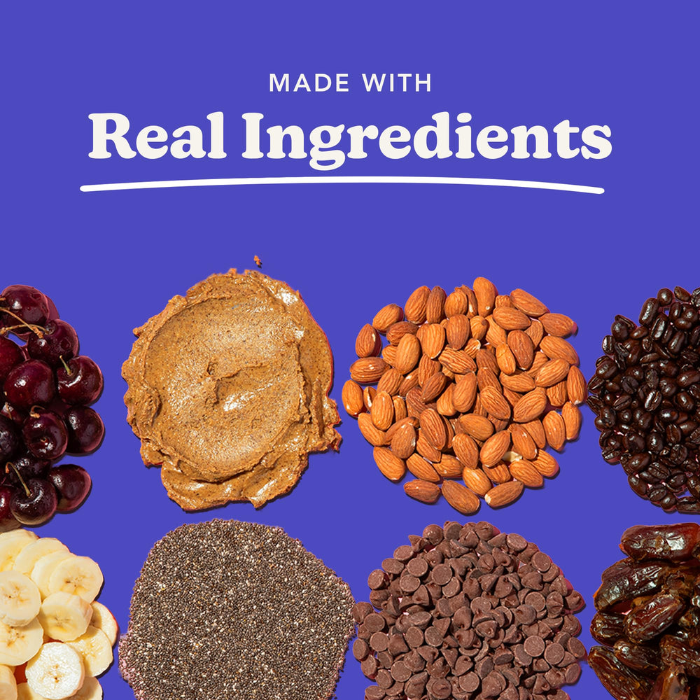 Close-up of almonds and chocolate pieces in Love + Chew cookies.