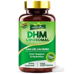 Love Life Supplements DHM 1000mg bottle cap shows premium formulation for daily balance.