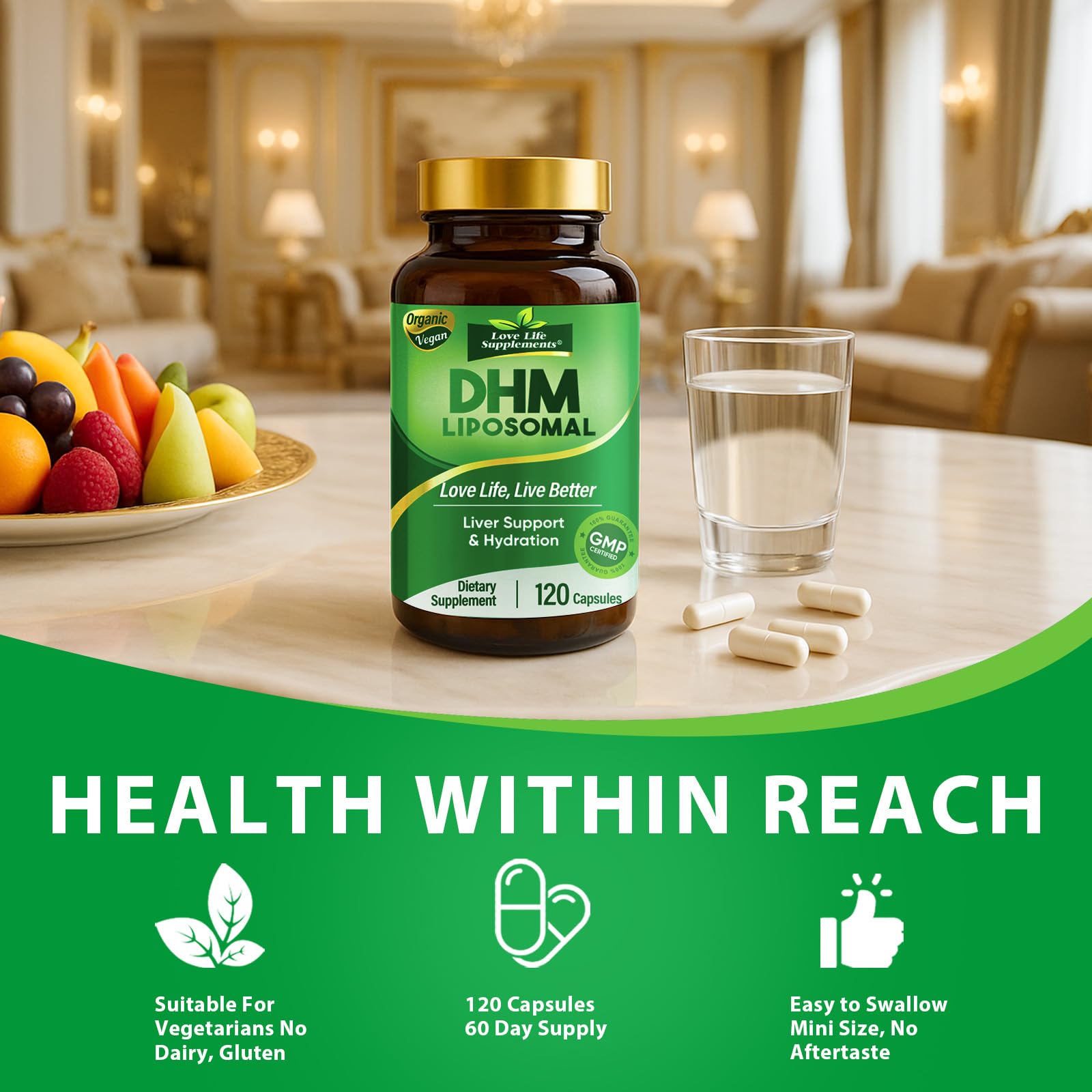 Love Life Supplements DHM travel package enables on-the-go supplementation.