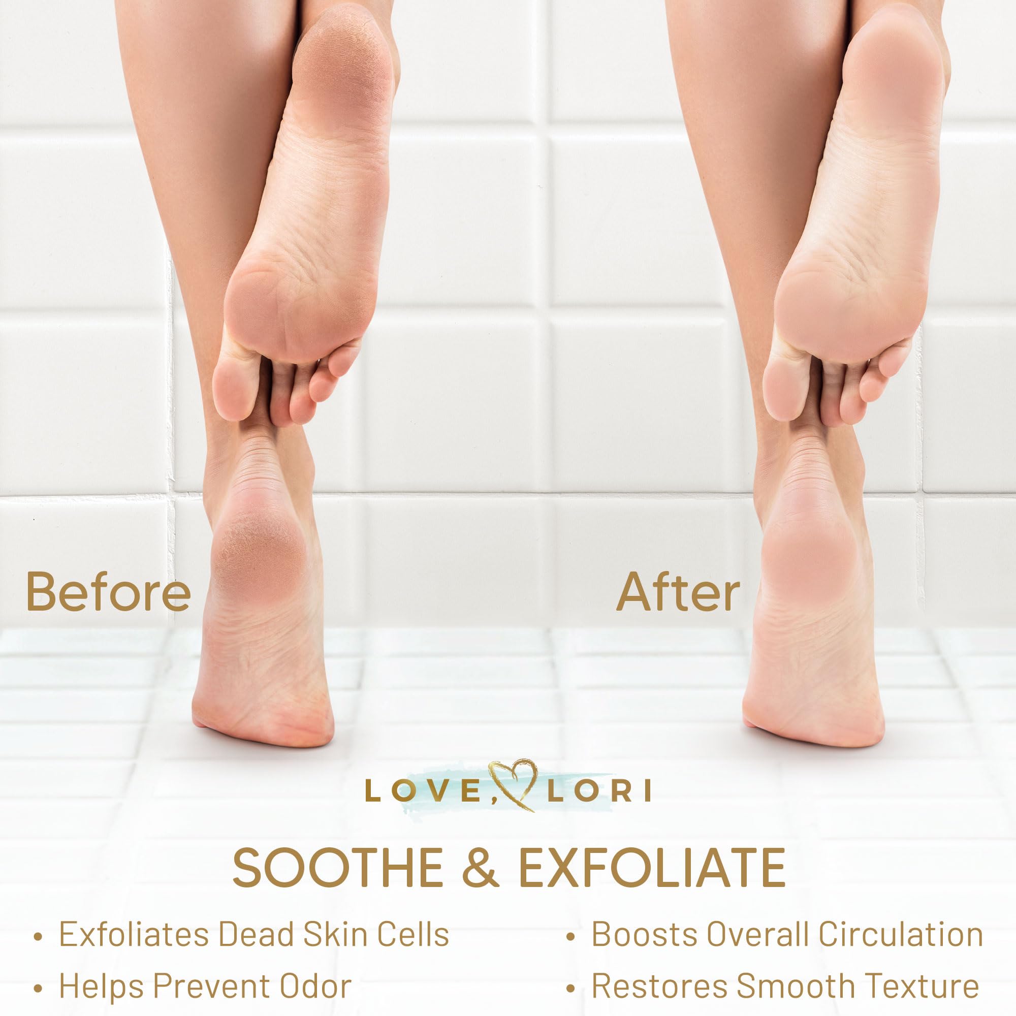 LOVE, LORI silicone material close-up highlighting durable, flexible scrubber.