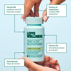 Love Wellness Big Brain Probiotics bottle supporting gut-brain balance.