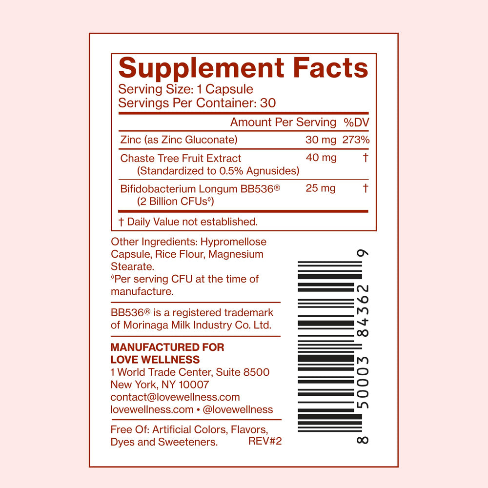 Love Wellness Clear Skin Probiotic usage photo showing taking with food.