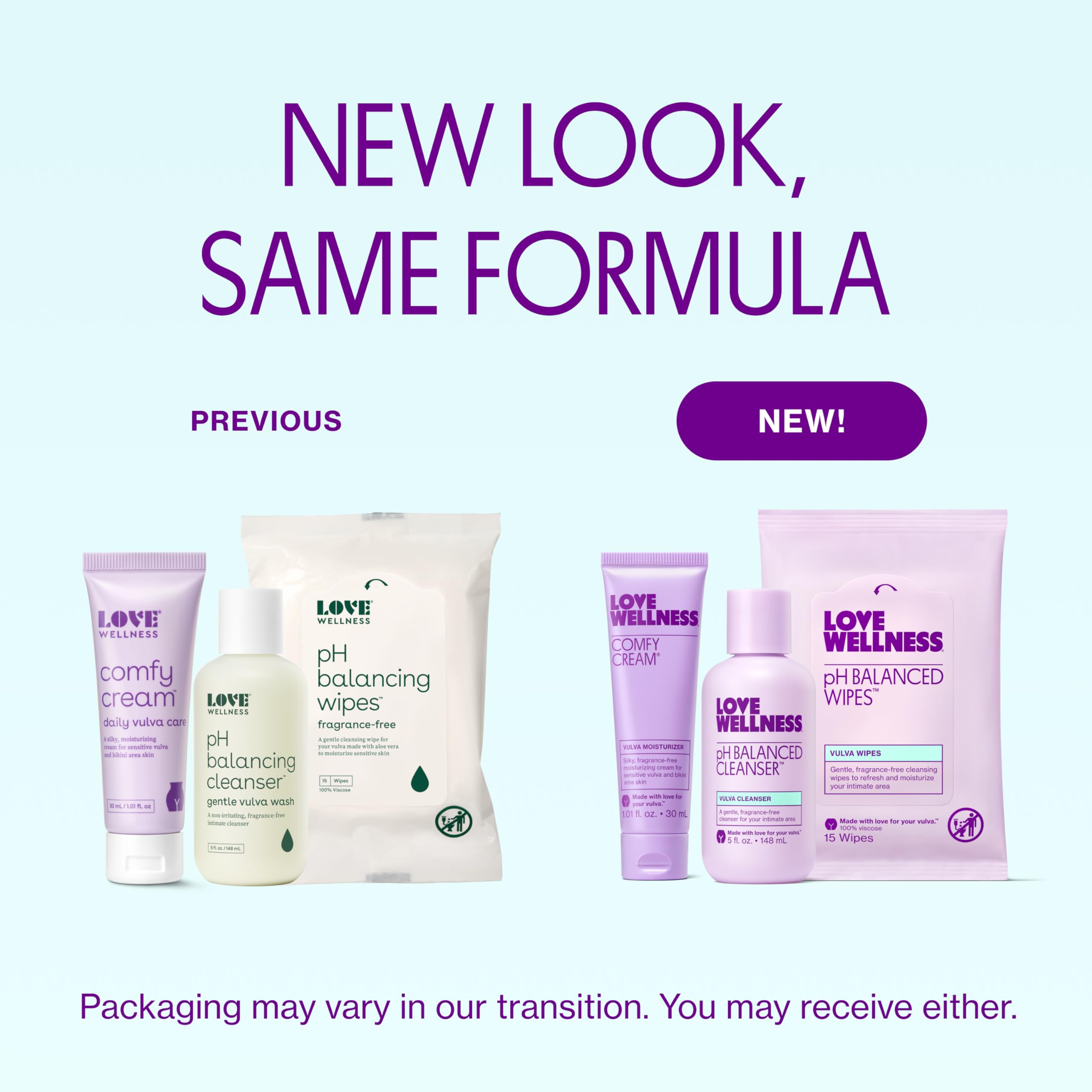 Love Wellness pH Balancing Cleanser bottle with gentle formula.