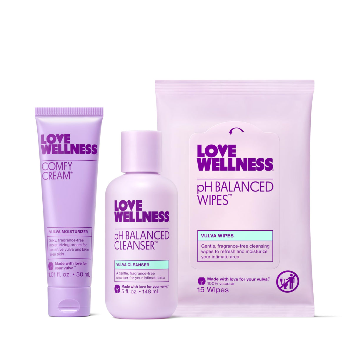 Love Wellness Comfy Cream application for soothing sensitive vulva.