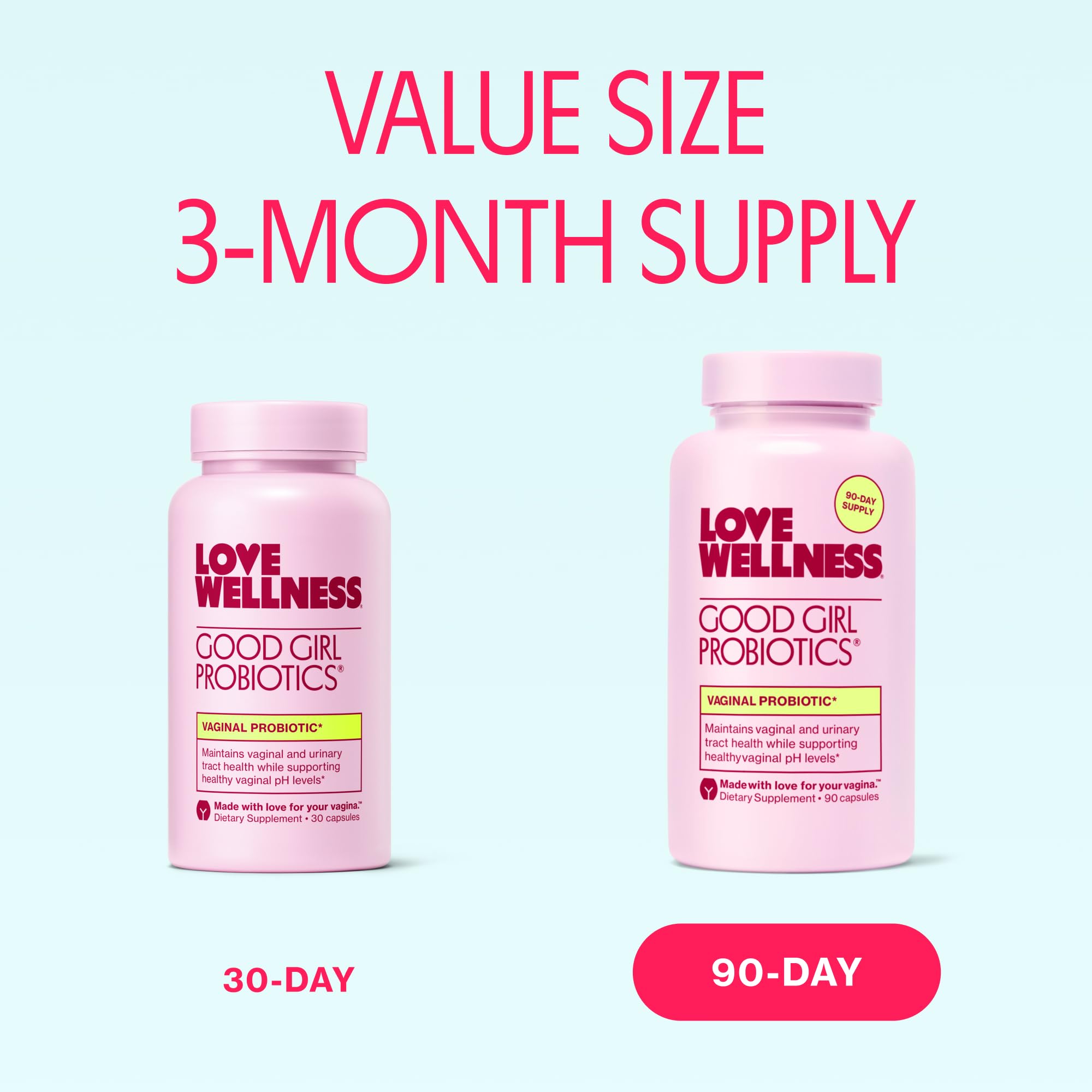 Love Wellness Good Girl Probiotics 9 strains and DE111 delivery concept
