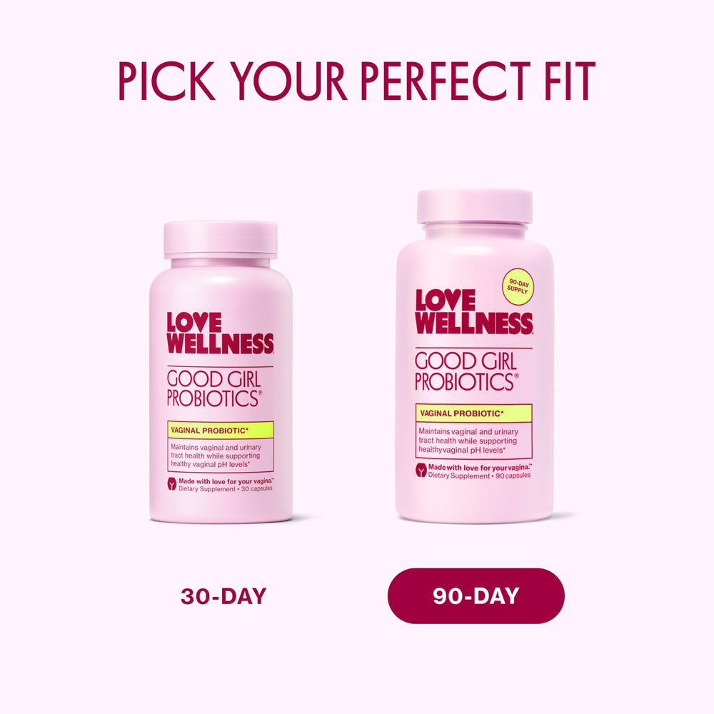 Gluten-free stamp on Love Wellness Good Girl Probiotics for sensitive shoppers.