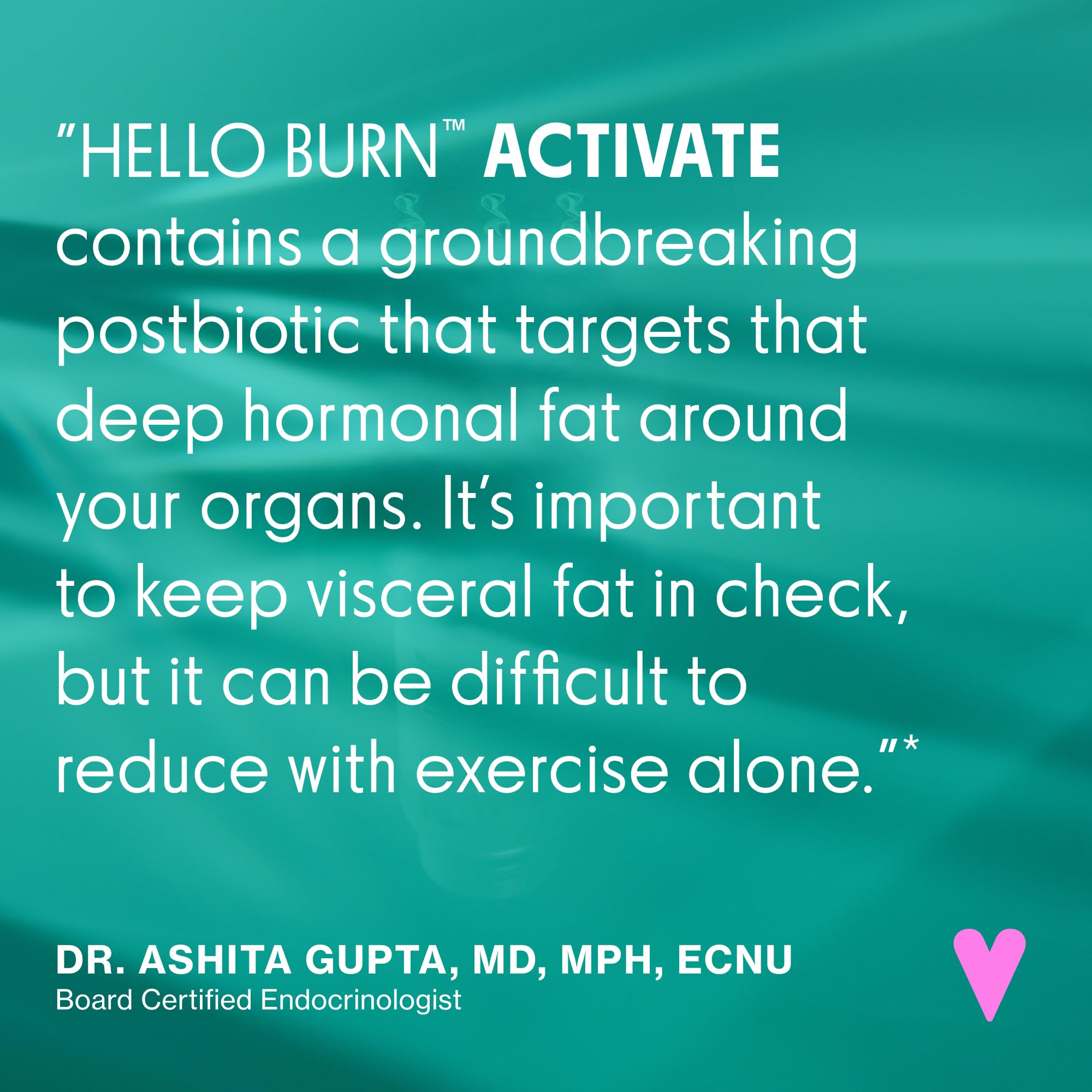 Love Wellness Hello Burn Activate ingredients illustration highlighting natural formula.