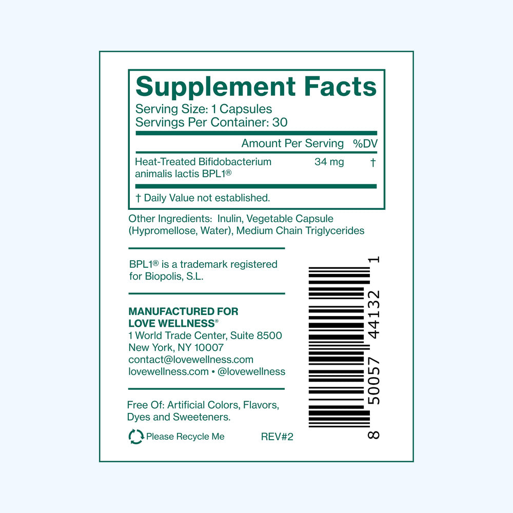 Love Wellness Hello Burn Activate label close-up on product benefits.