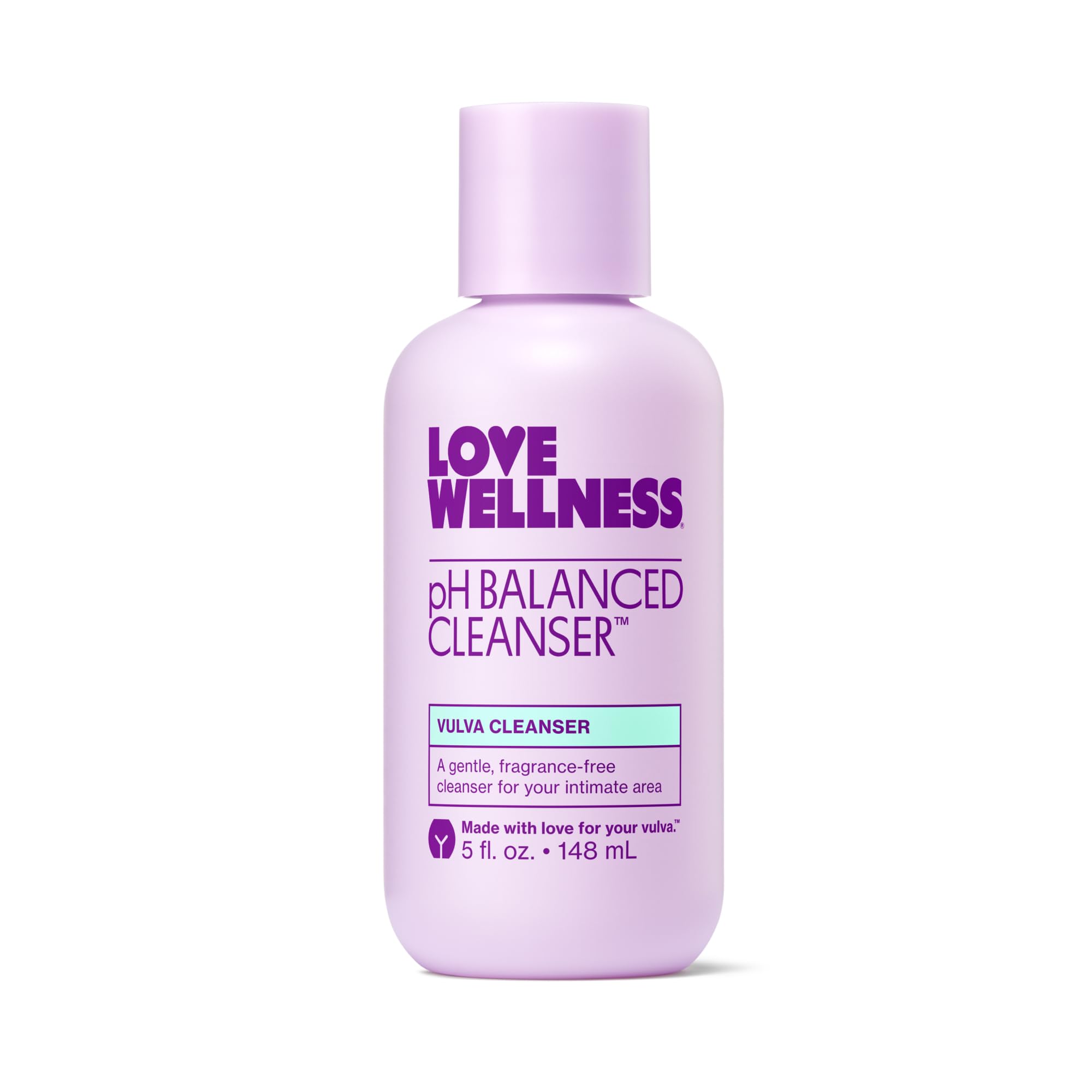 Love Wellness pH Balancing Cleanser bottle front for balanced intimate care