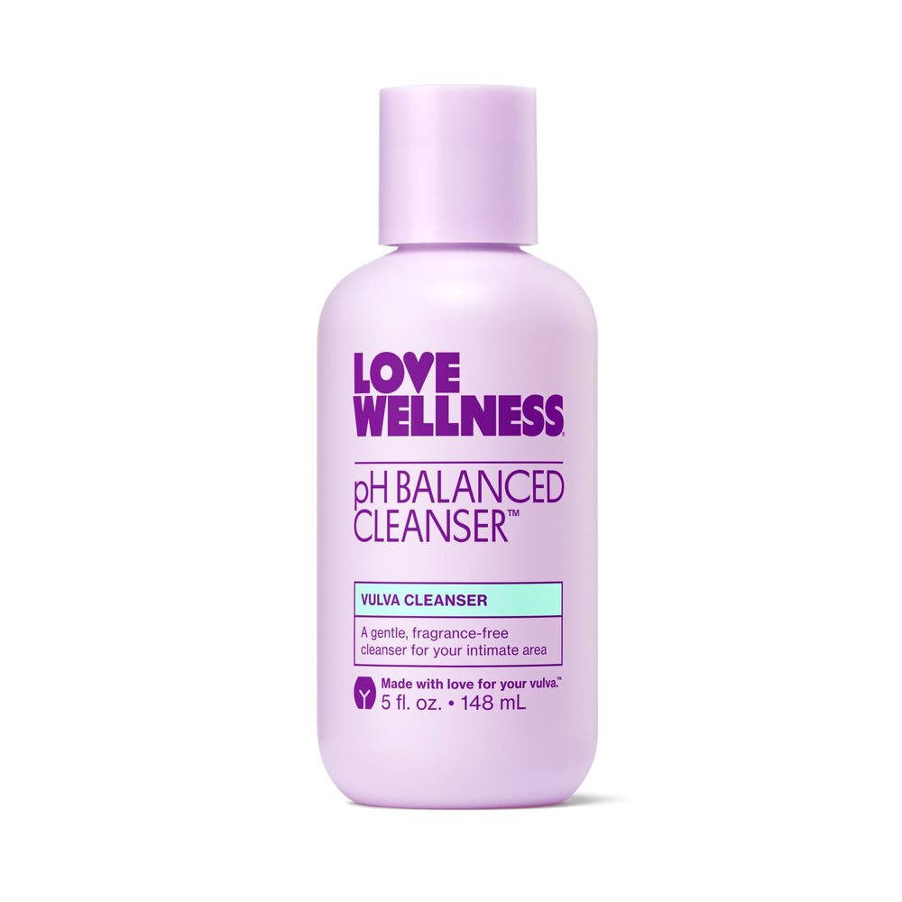 Love Wellness pH Balancing Cleanser bottle front for balanced intimate care