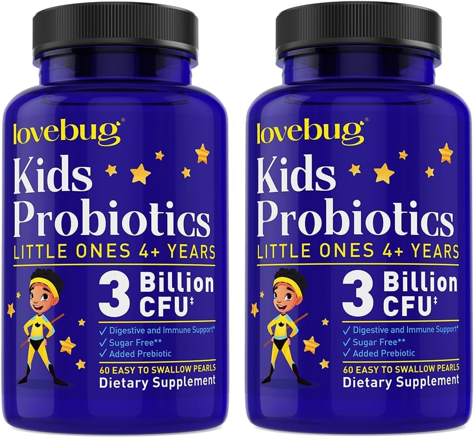 LOVEBUG Kids Probiotics bottle front view for daily gut support