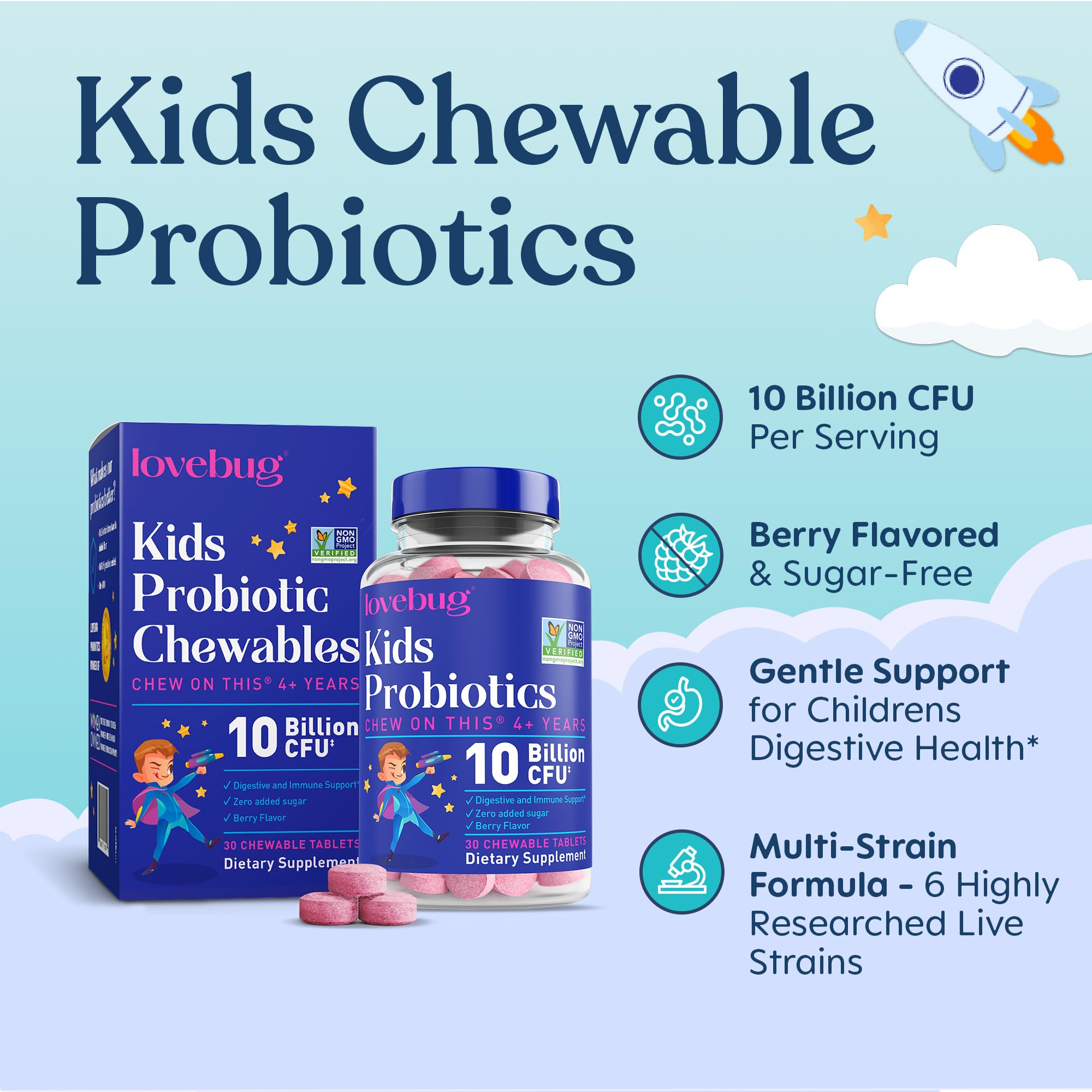 Close-up of LOVEBUG berry chew highlighting kid-friendly texture.