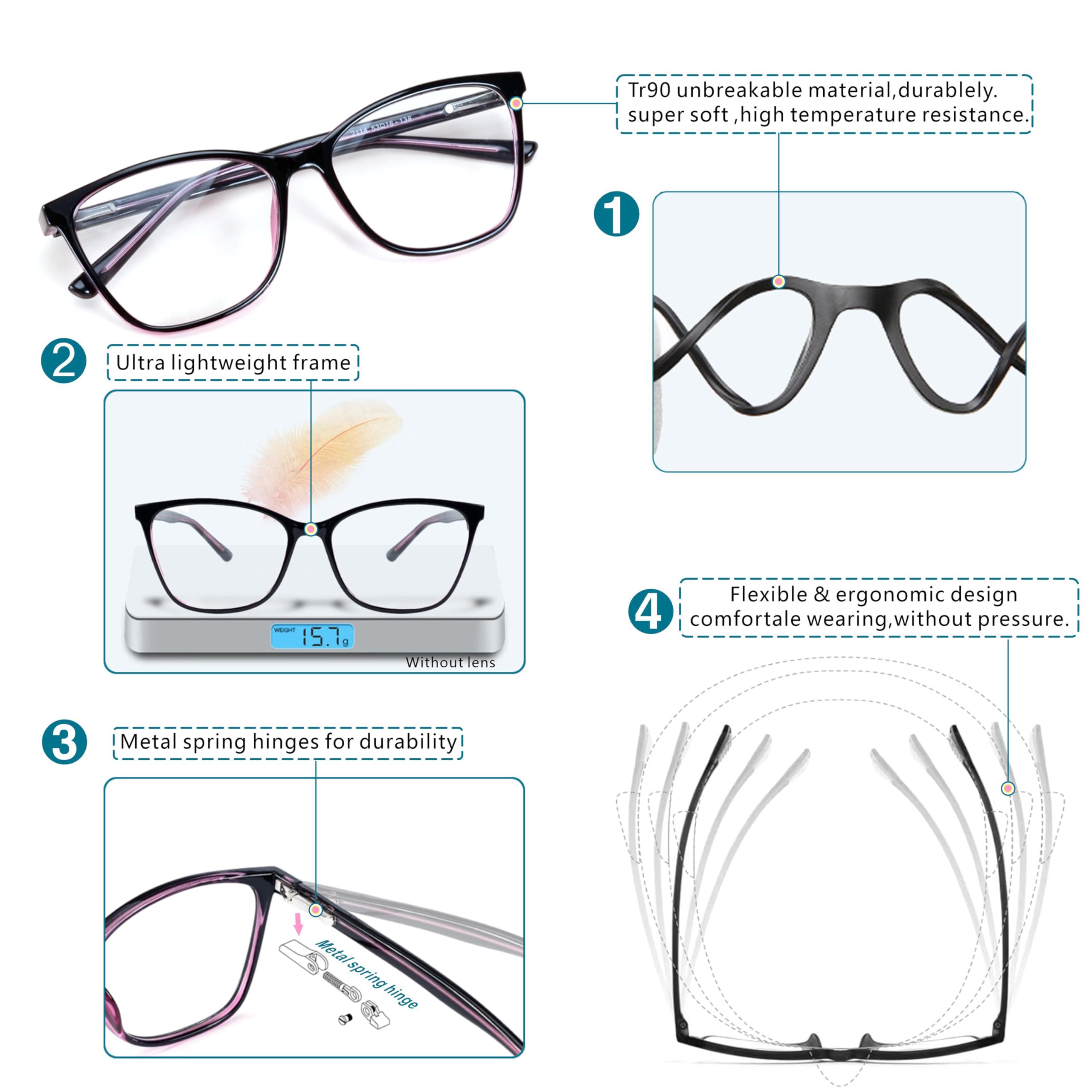 Lovispecs blue light distance glasses, shielding eyes during screen time