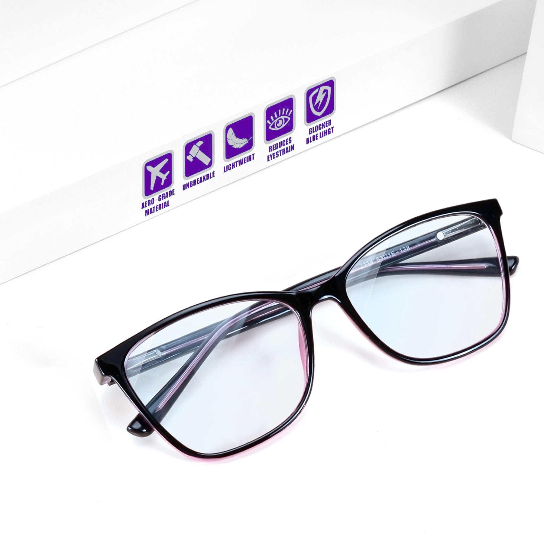 Lovispecs cat eye distance glasses for women, clear far vision for driving and screen use