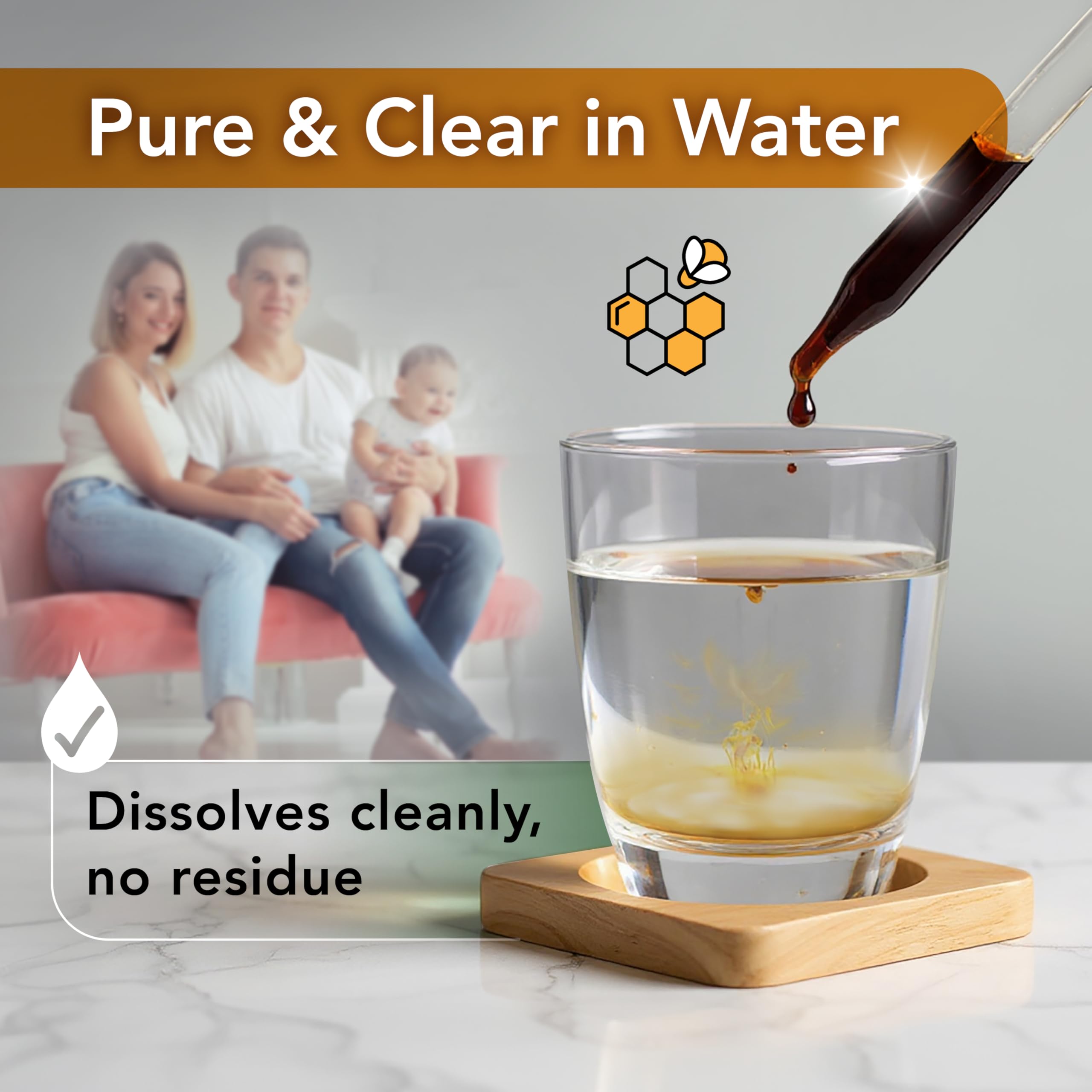LOVITA Alcohol-free propolis bottle displayed for a gentle, clean taste