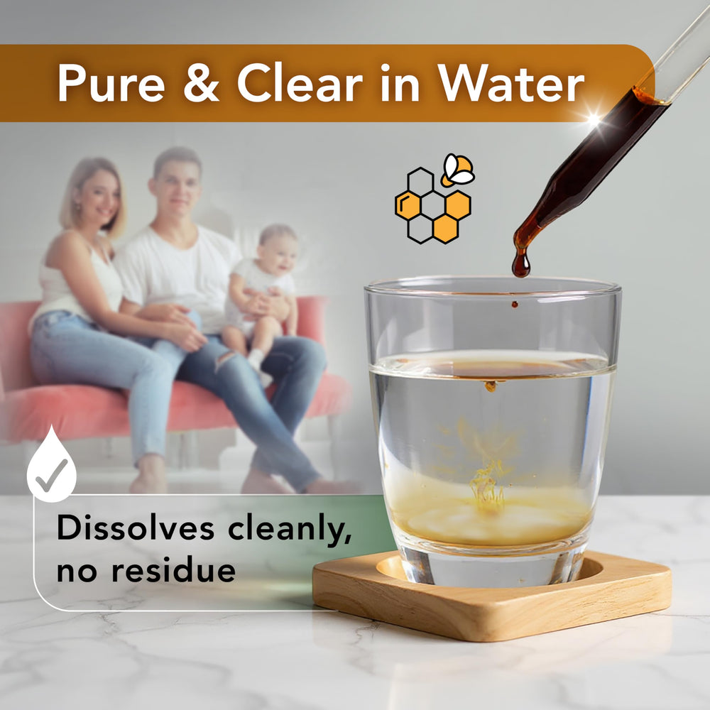 LOVITA Alcohol-free propolis bottle displayed for a gentle, clean taste
