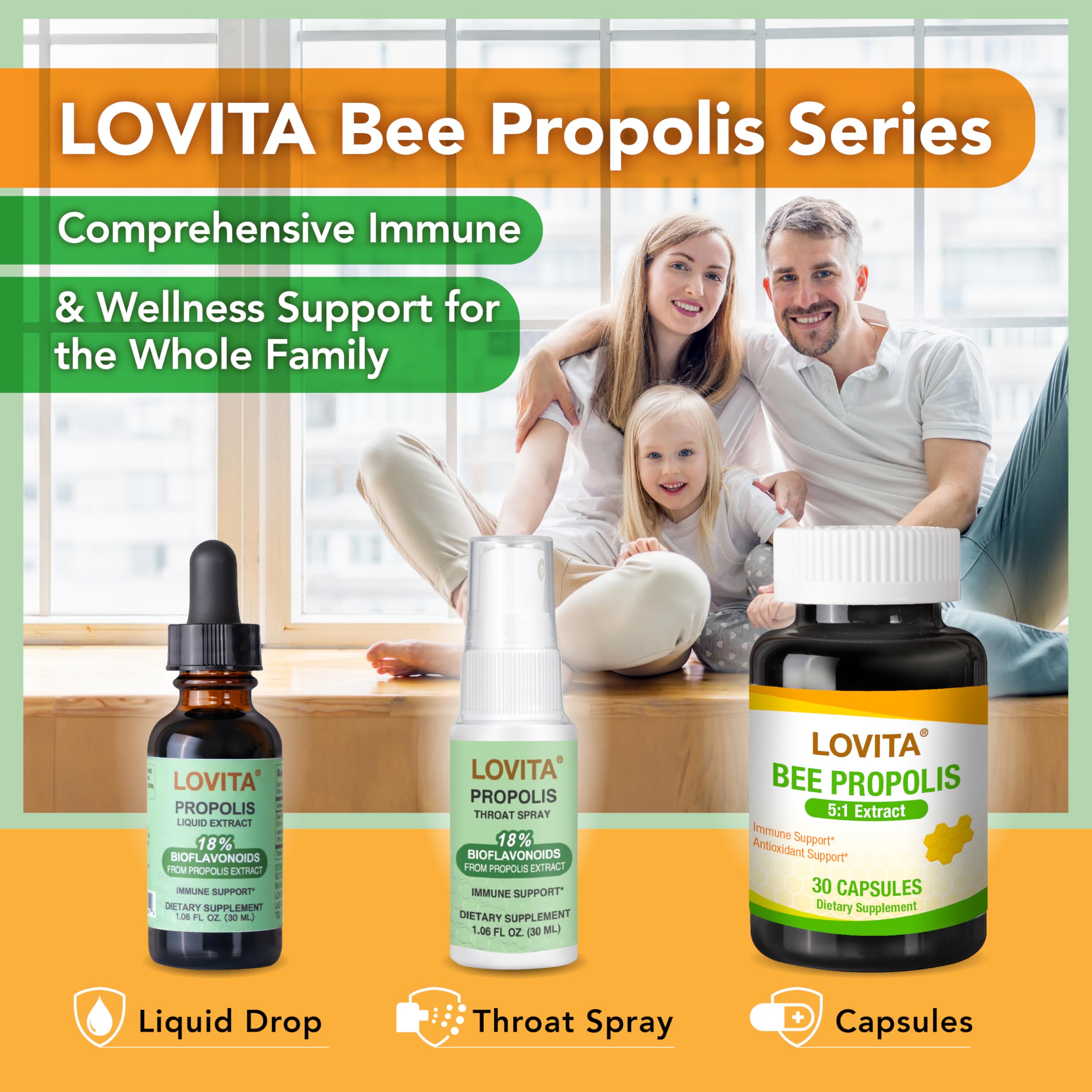 LOVITA Packaging 1oz bottle with clear label for on-the-go use