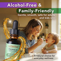 LOVITA Propolis resin 5to1 concentrate label emphasizes high potency formula