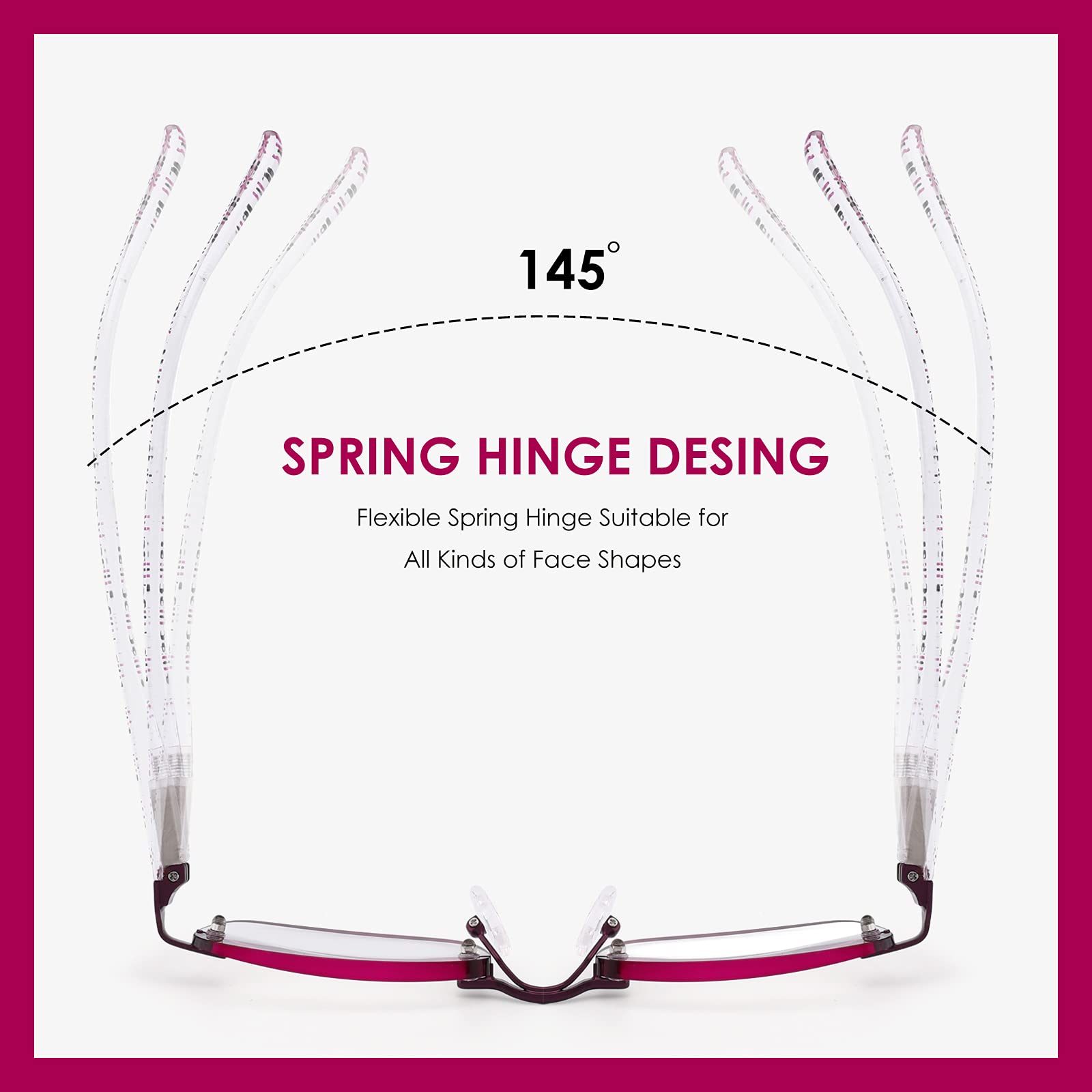LOVIVY spring hinge glasses adapt to different face shapes