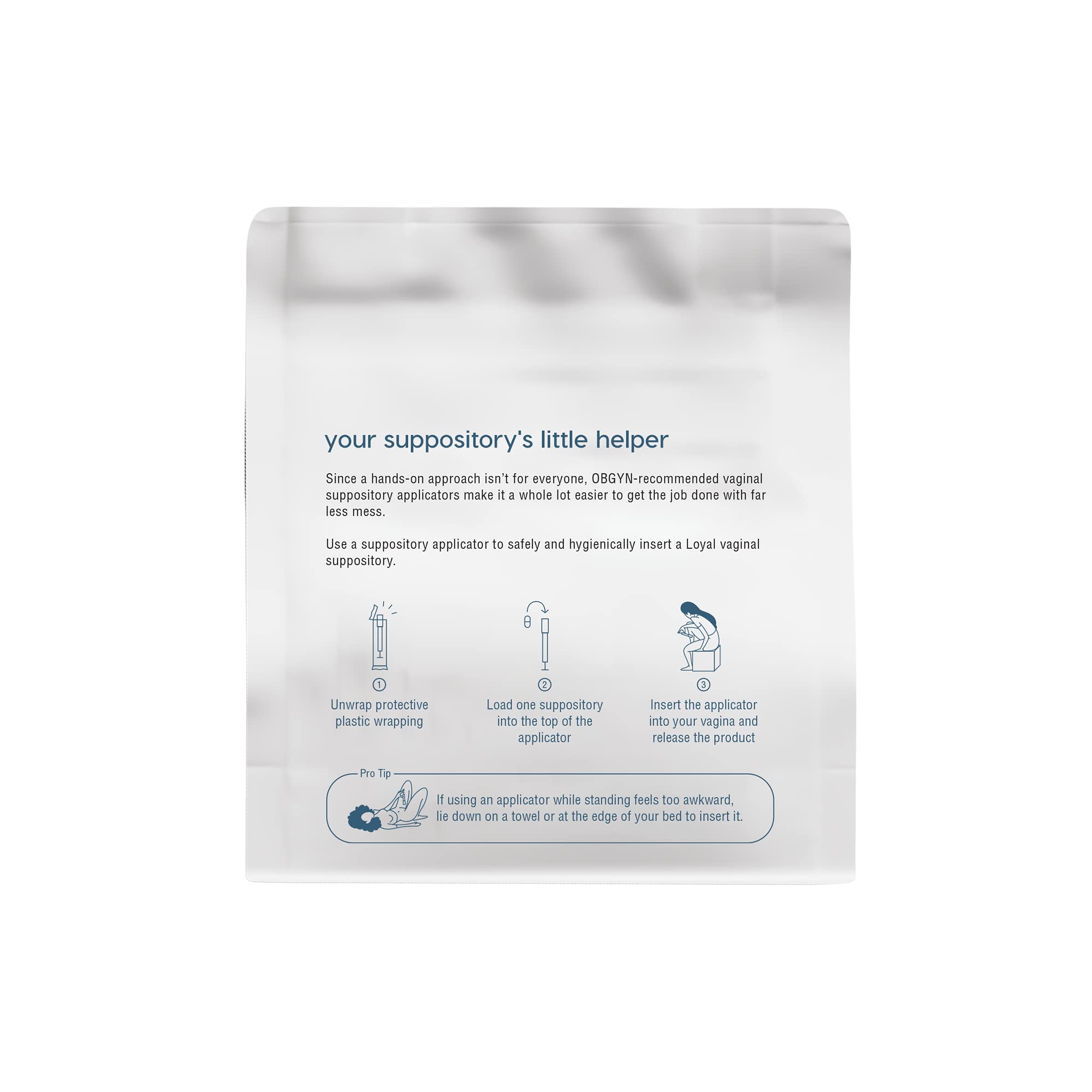 Loyal The Helper applicator in hand for easy insertion.