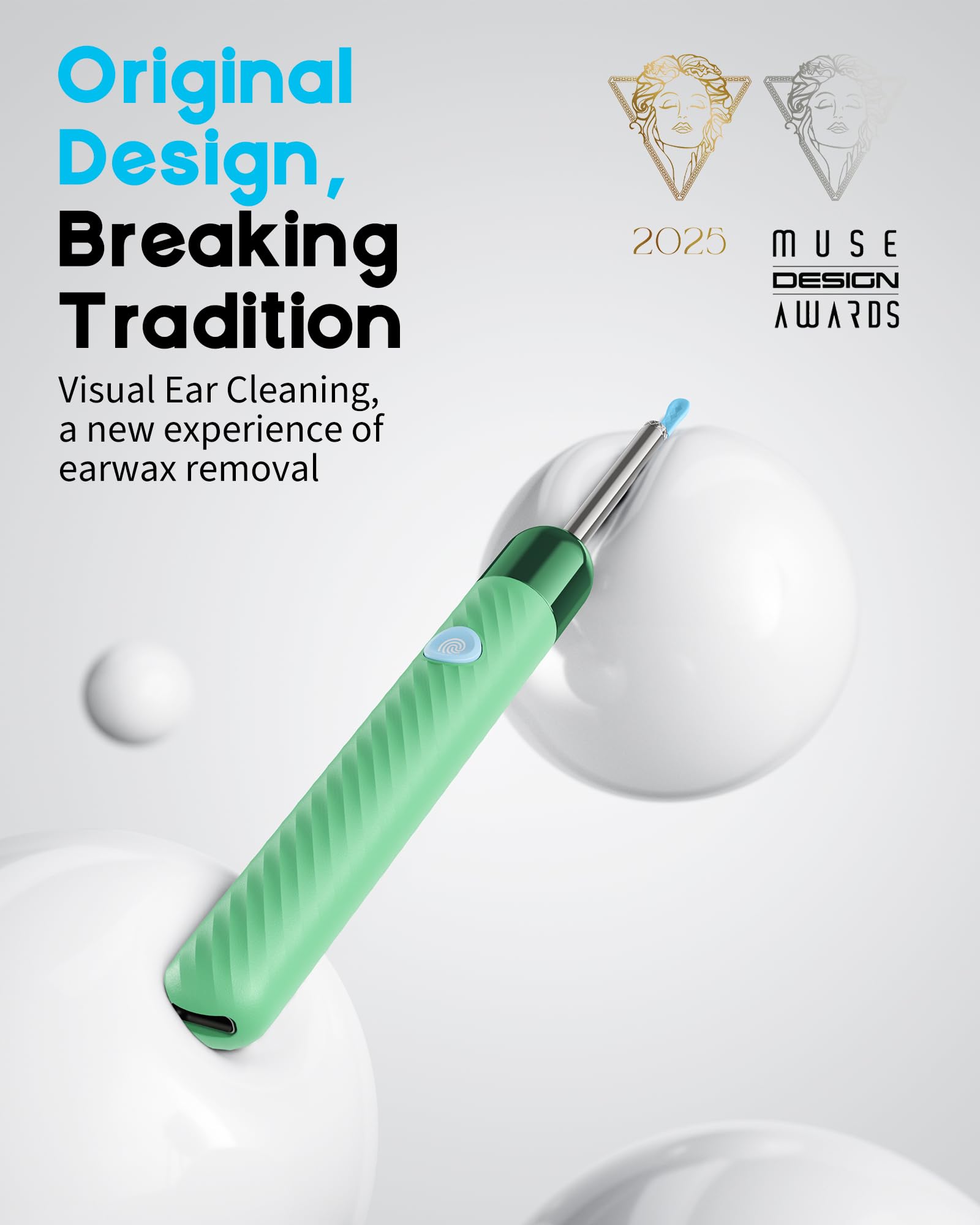 Loyker LED illumination for bright visibility inside the ear canal.