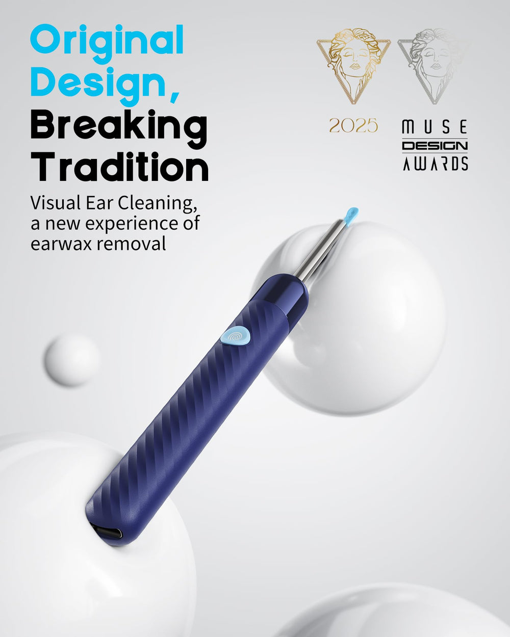 Loyker LED illumination enhances visibility during ear cleaning sessions.