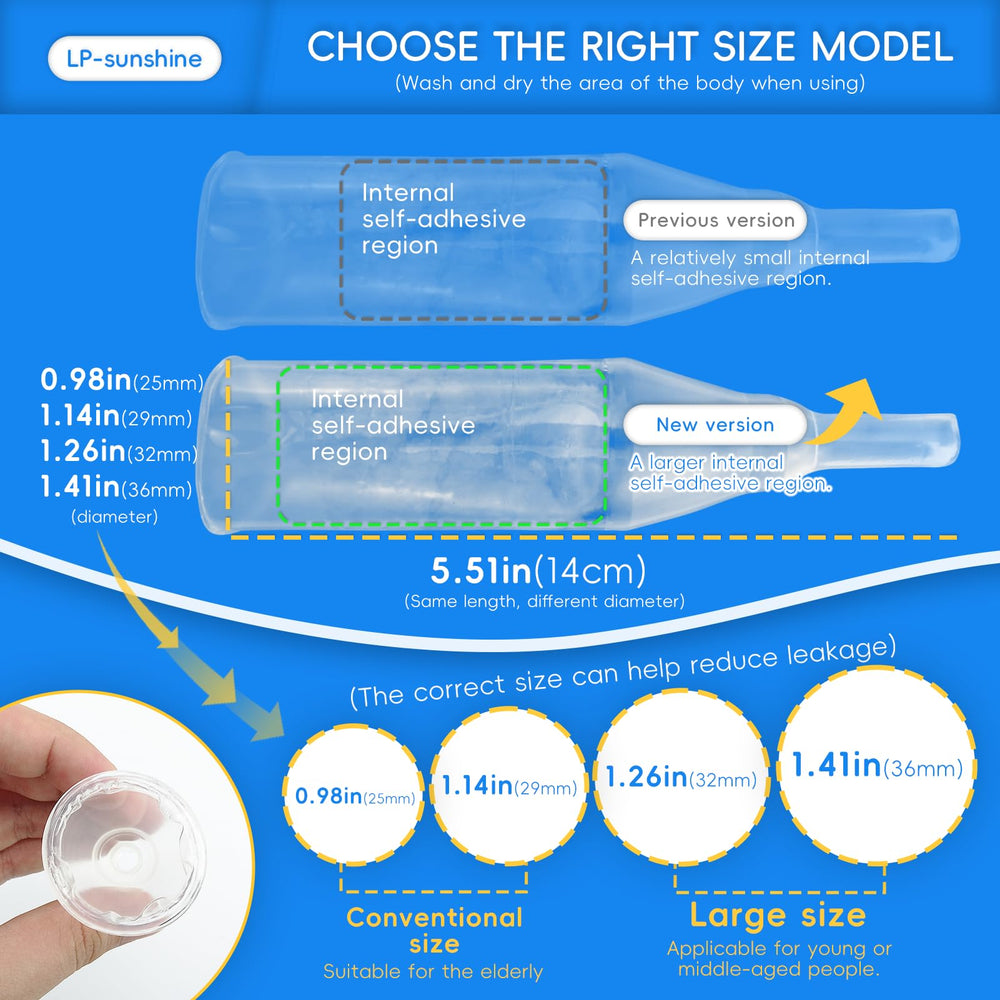 LP-sunshine 20 silicone condom catheter day night use versatility.