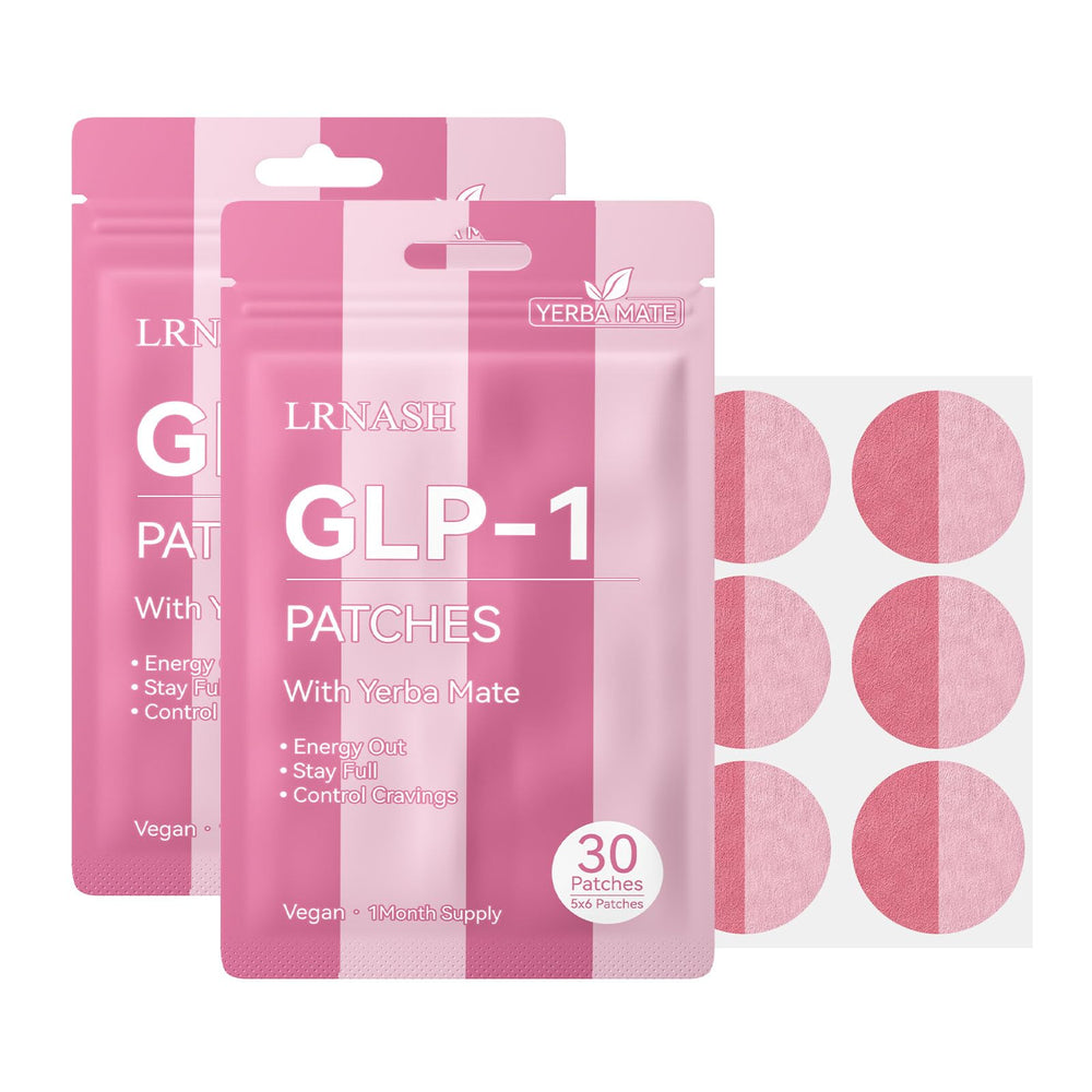 LRNASH GLP-1 patches Yerba Mate packaging showing a 60-day vegan option
