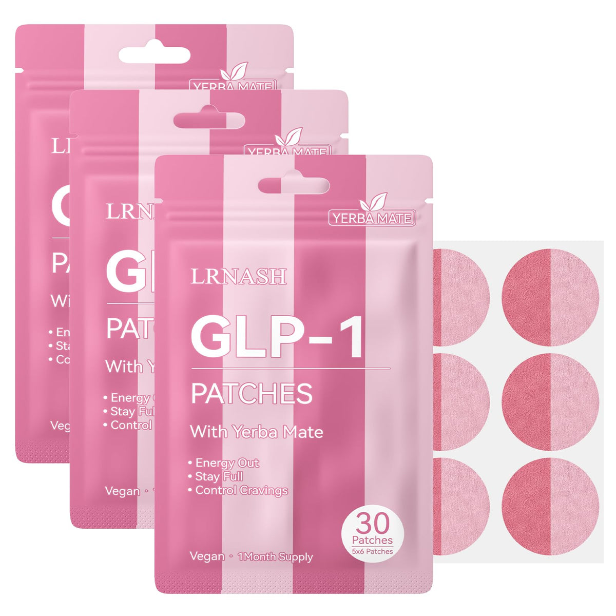 LRNASH GLP-1 patches applied on arm with Yerba Mate infusion for daily routine