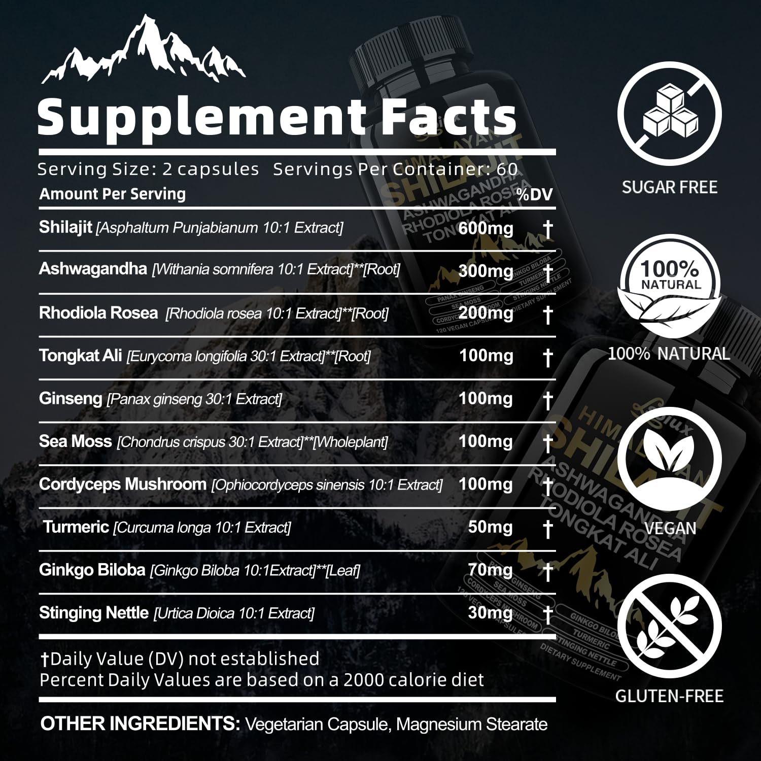 LSOIUX Ginseng and Cordyceps blend capsules for stamina support