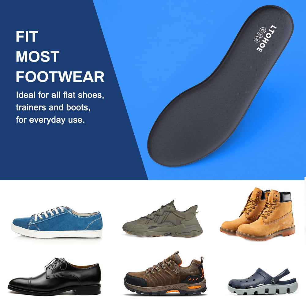 LTOHOE tailored insoles fit most shoes without cutting.