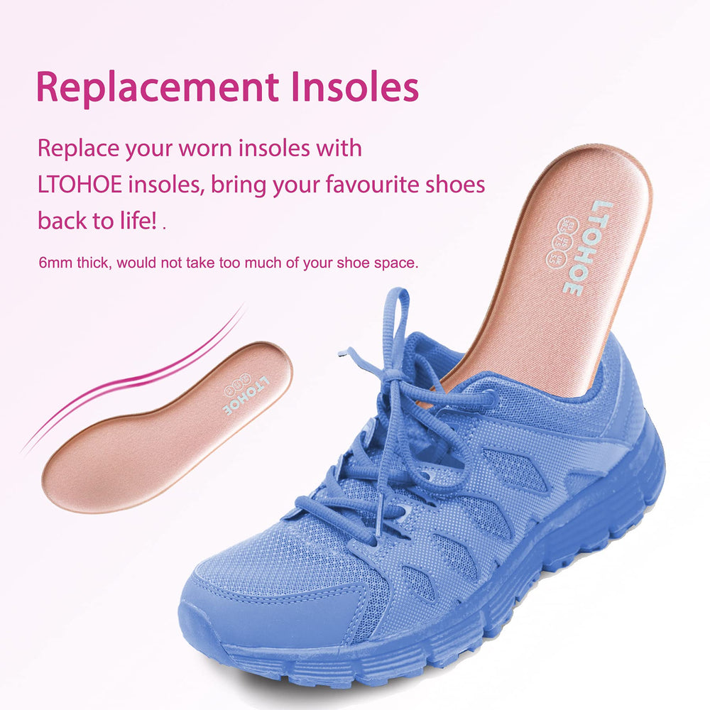 LTOHOE memory foam insoles in work-shoes, reducing fatigue during long shifts.