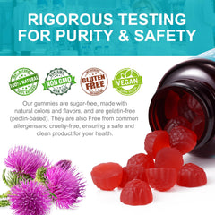 Gummies arranged beside packaging for convenient daily use.