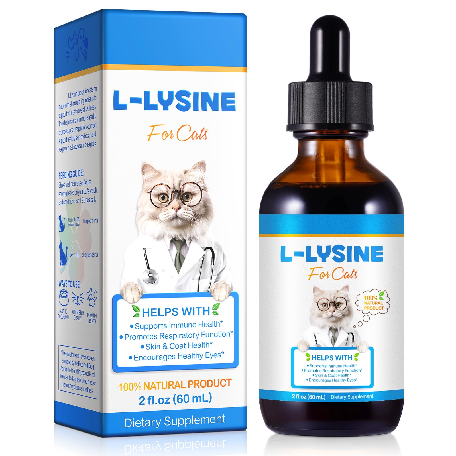 LTQXGT Lysine cat supplement bottle supports daily immune health