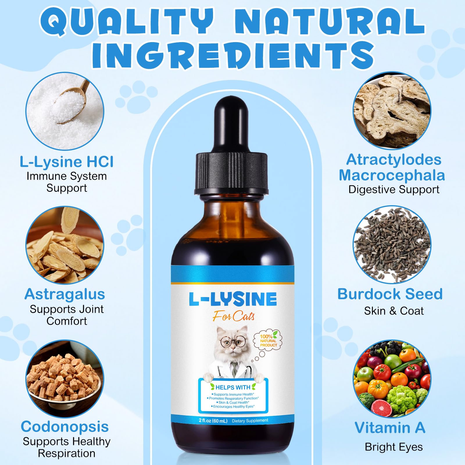 LTQXGT Lysine cat supplement eye-health focus for brighter eyes