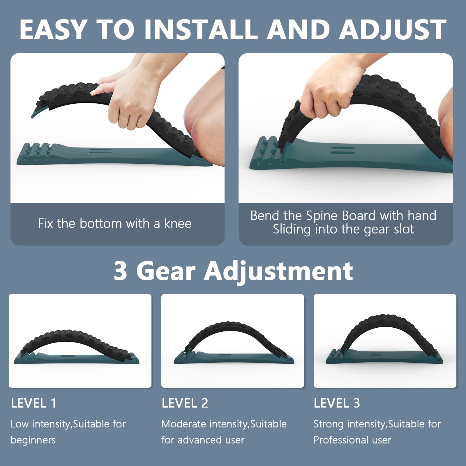 LTUMHGCR back stretcher with foam pad boosts comfort for sensitive spots.