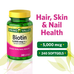 LUAL biotin 5000 mcg caplets closeup highlighting quality ingredients.