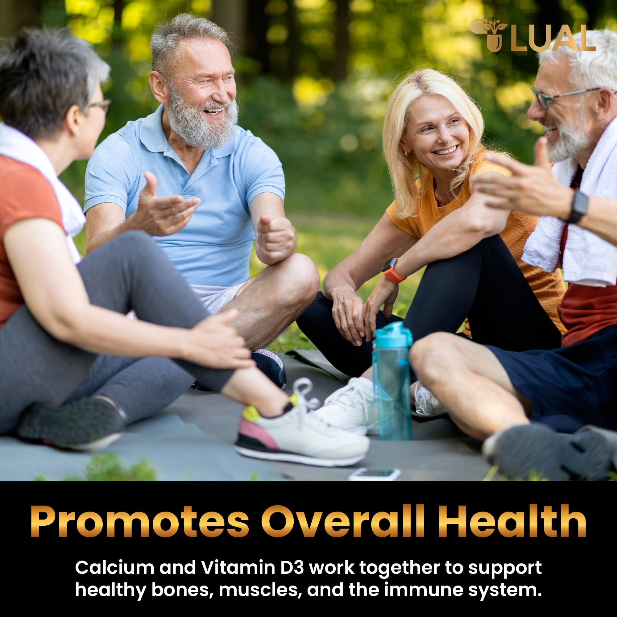 Vitamin D3 graphic on LUAL Calcium Minis communicates absorption support.
