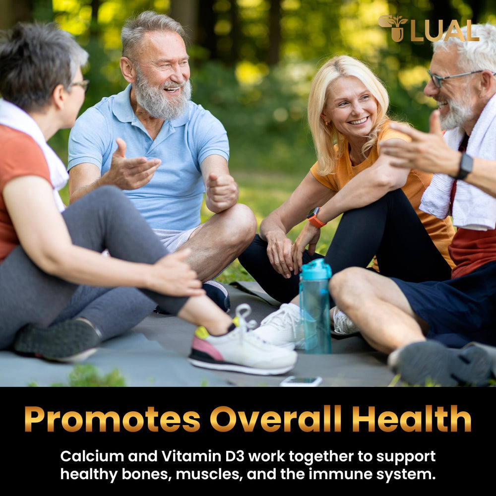 Vitamin D3 graphic on LUAL Calcium Minis communicates absorption support.