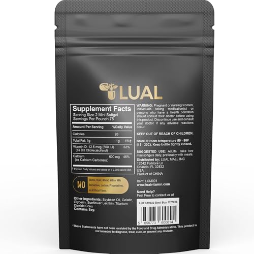 LUAL Calcium Minis packaging on a clean setup highlights gluten-free option.