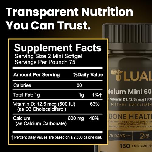 Close-up of LUAL mini softgels demonstrates smooth, easy swallowing.