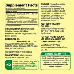 Label close-up showing MegaNatural-BP and Hawthorn extract on bottle.